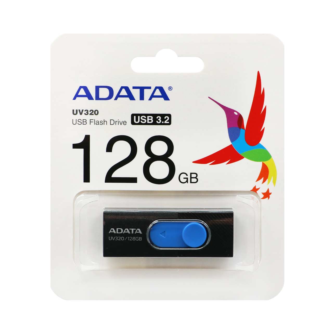 ADATA UV320 USB 3.2 Flash Memory - 128GB - مشکی آبی (گارانتی پنج ساله آونگ)