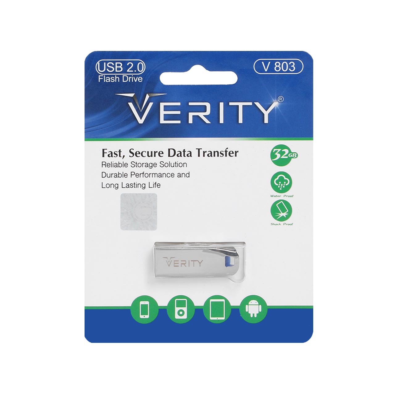 فلش Verity V803 USB2.0 Flash Memory-32GB نقره ای
