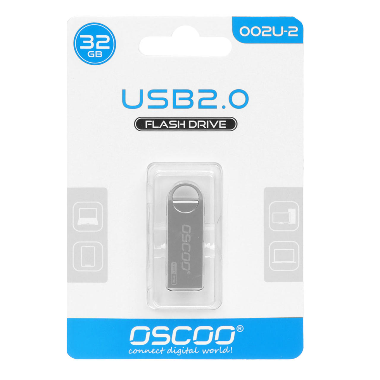 OSCOO 002U-2 USB2.0 Flash Memory-32GB نقره ای