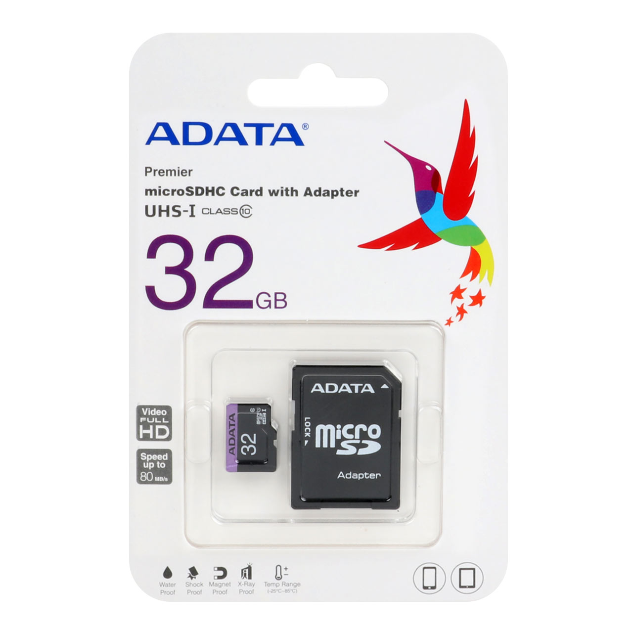 رم ADATA Premier microSDHC & adapter UHS-I U1 Class 10-80MB/s-32GB