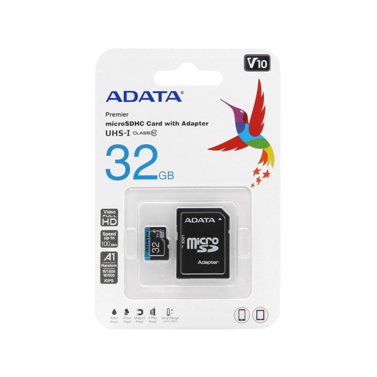 رم ADATA Premier microSDHC & adapter UHS-I U1-V10 100MB/s-32GB