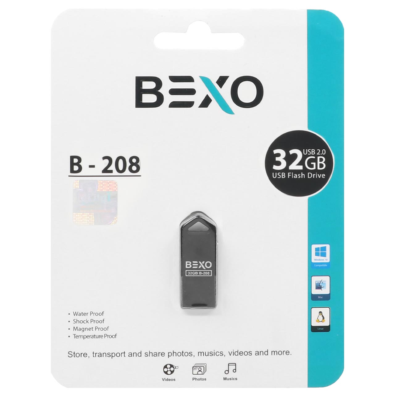 فلش BEXO B-208 USB2.0 Flash Memory-32GB (گارانتی داده پردازی آواتک)