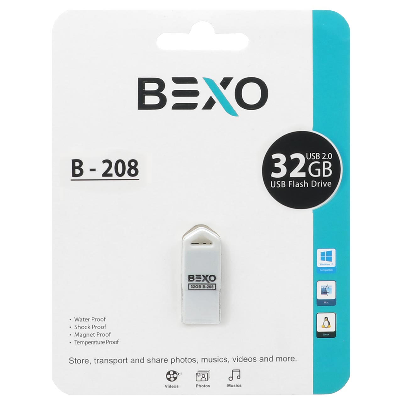 فلش BEXO B-208 USB2.0 Flash Memory-32GB (گارانتی داده پردازی آواتک)