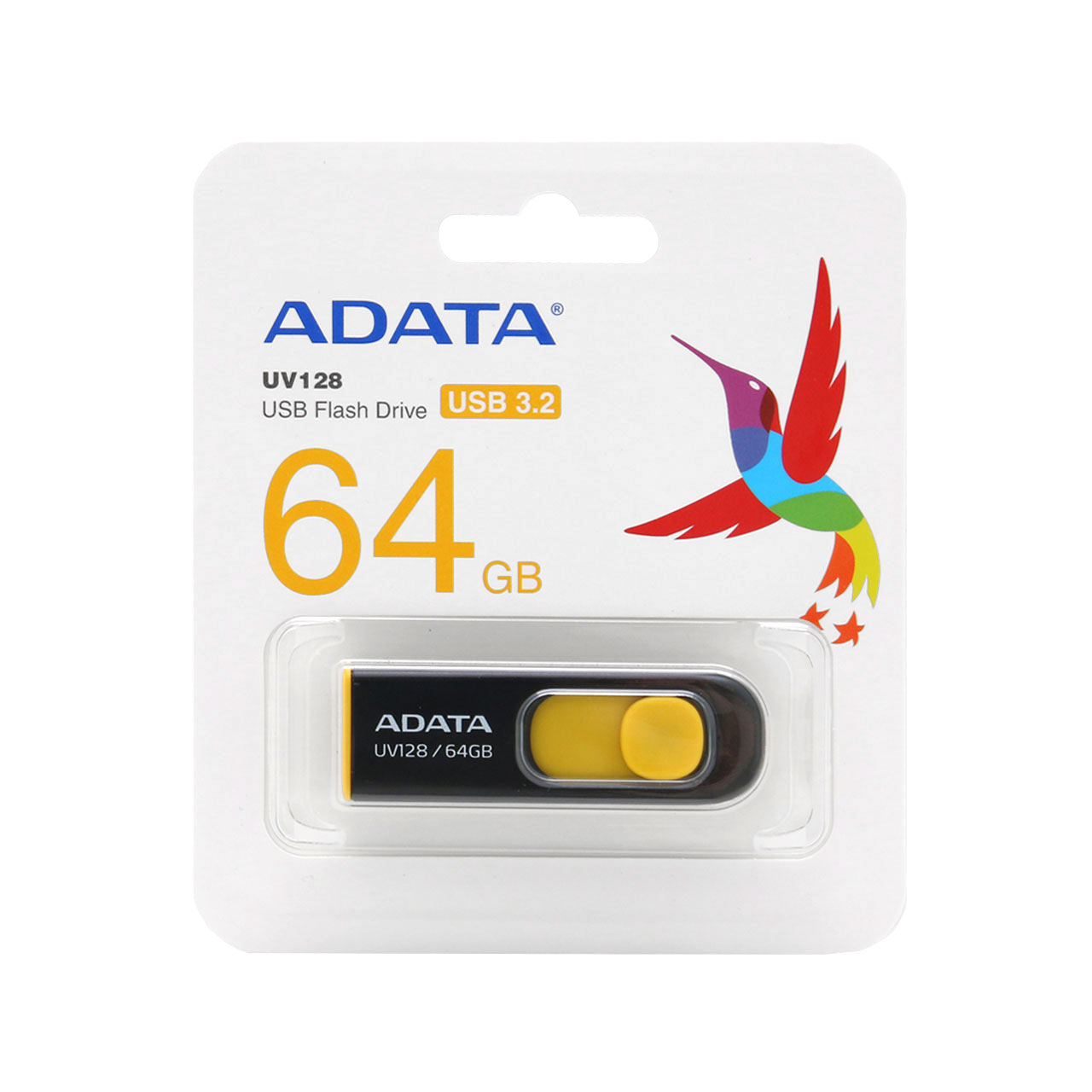 فلش Adata UV128 USB 3.2 Flash Memory-64GB  (گارانتی مادام العمر شرکت آونگ)