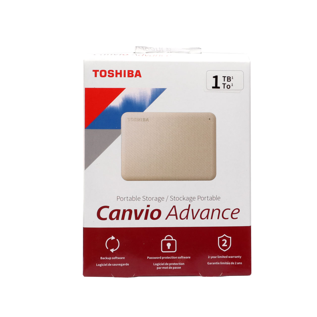 هارد اکسترنال Toshiba مدل Canvio Advance (new box) ظرفیت 1TB - بژ روشن