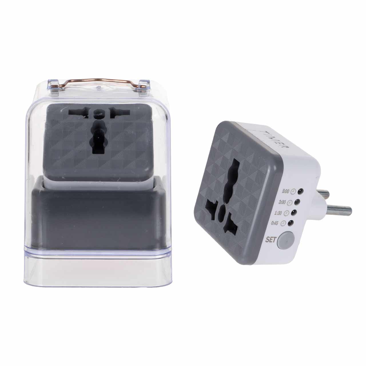 تبدیل برق 3 به 2 تایمر دار مدل AK59 - سفید - MMS