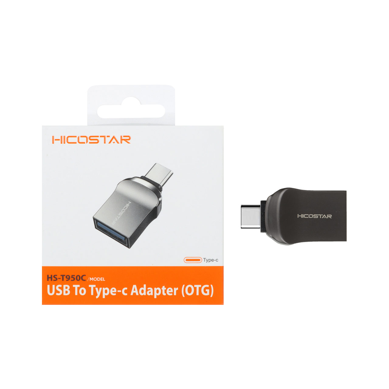 تبدیل Hicostar OTG USB TO Type-C مدل HS-T950C - خاکستری