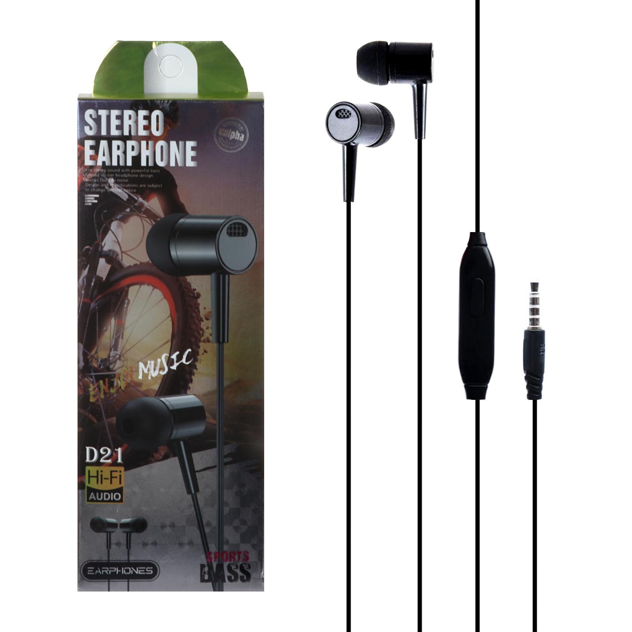 هندزفری با سیم Unipha مدل D21 - مشکی - MMS