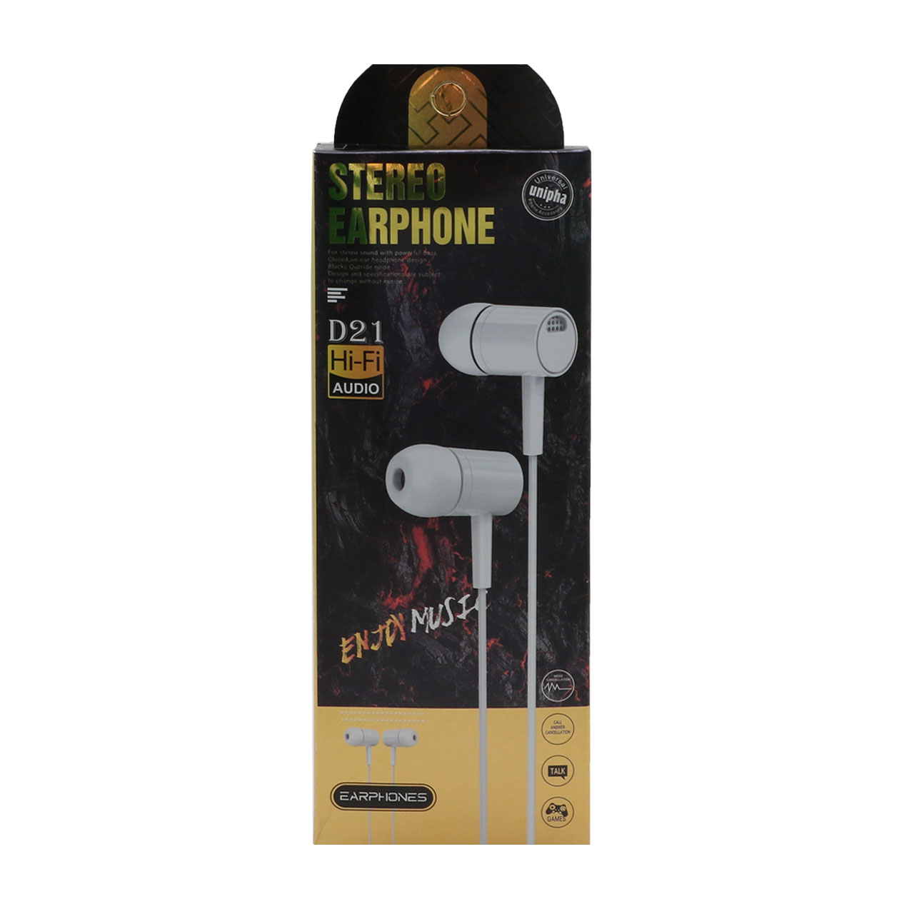 هدفون با سیم Unipha مدل D21-سفید