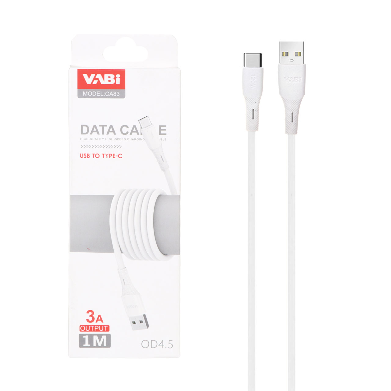 کابل شارژ فست VABI Type-C مدل CA83 - سفید