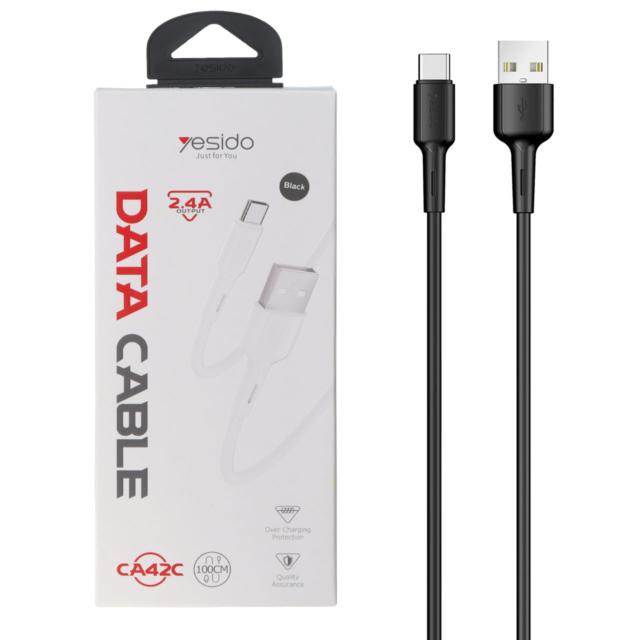 کابل شارژ فست Yesido Type-C مدل CA42C - مشکی (گارانتی 18 ماه تعویض نیکان همراه)