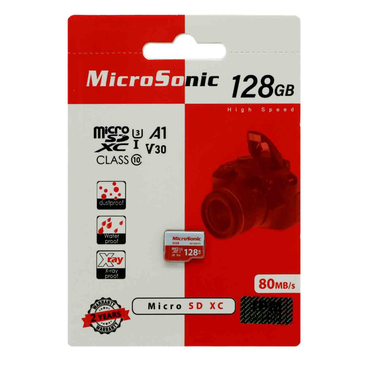 رم Microsonic MicroSDXC U3 A1 V30 Class10 (80MB/s) - 128GB