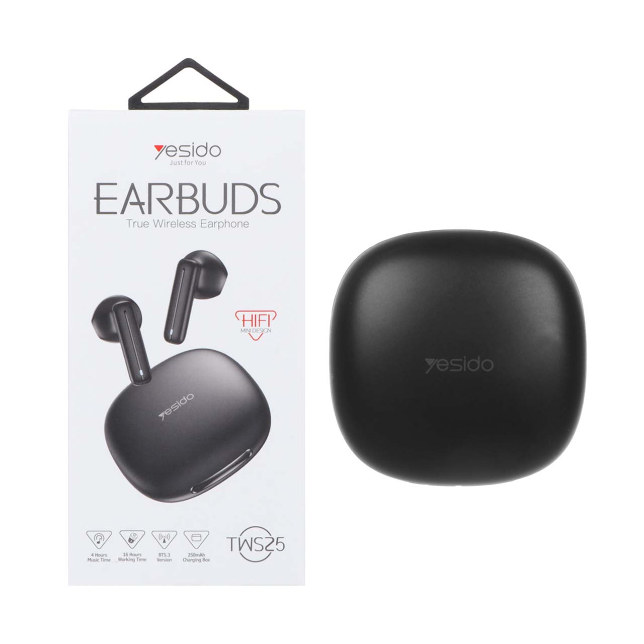 ایرفون بی سیم Yesido مدل TWS25 - مشکی (گارانتی 18 ماه تعویض نیکان همراه)