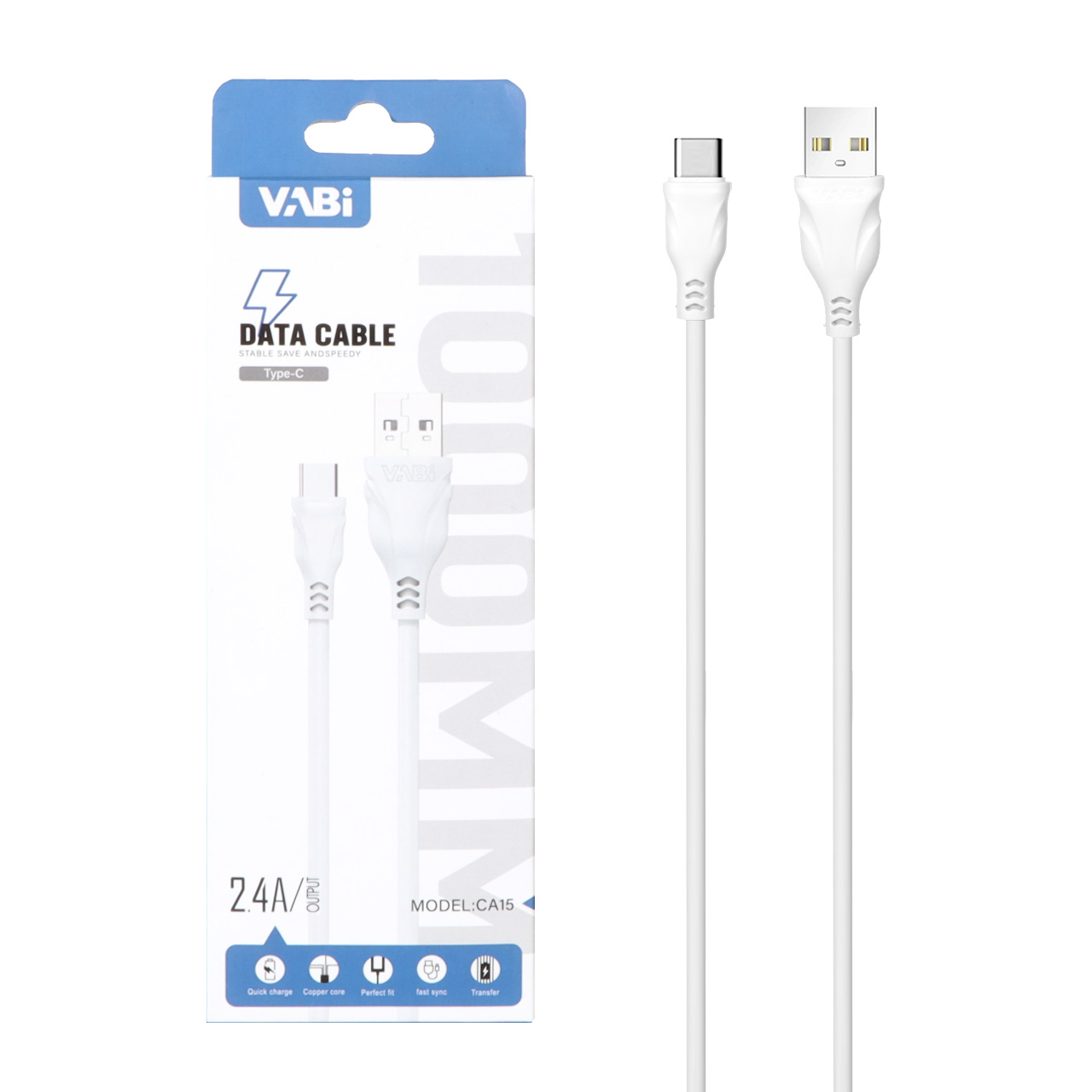 کابل شارژ فست VABI Type-C مدل CA15 - سفید