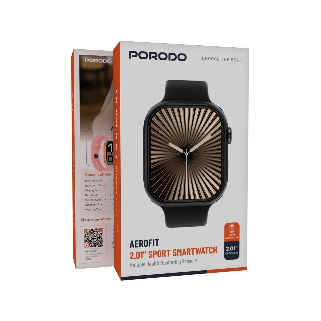 ساعت هوشمند Porodo مدل AEROFIT PDSWXBK