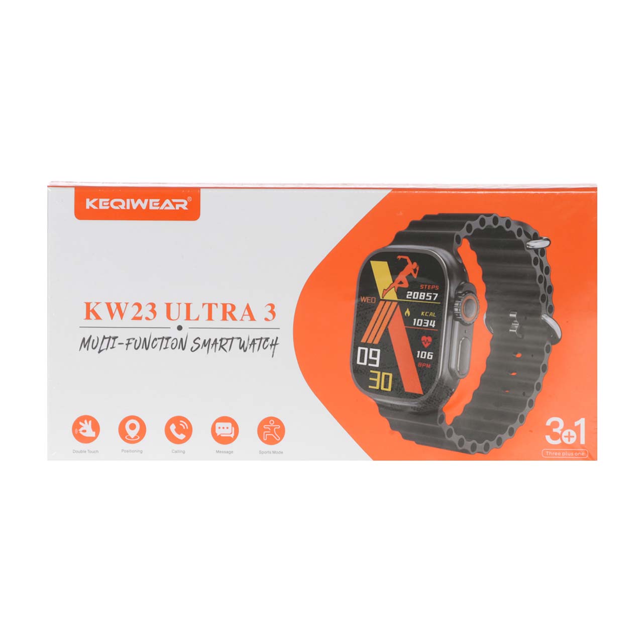 پک ساعت هوشمند KEQIWEAR مدل KW23 ULTRA 3 - مشکی