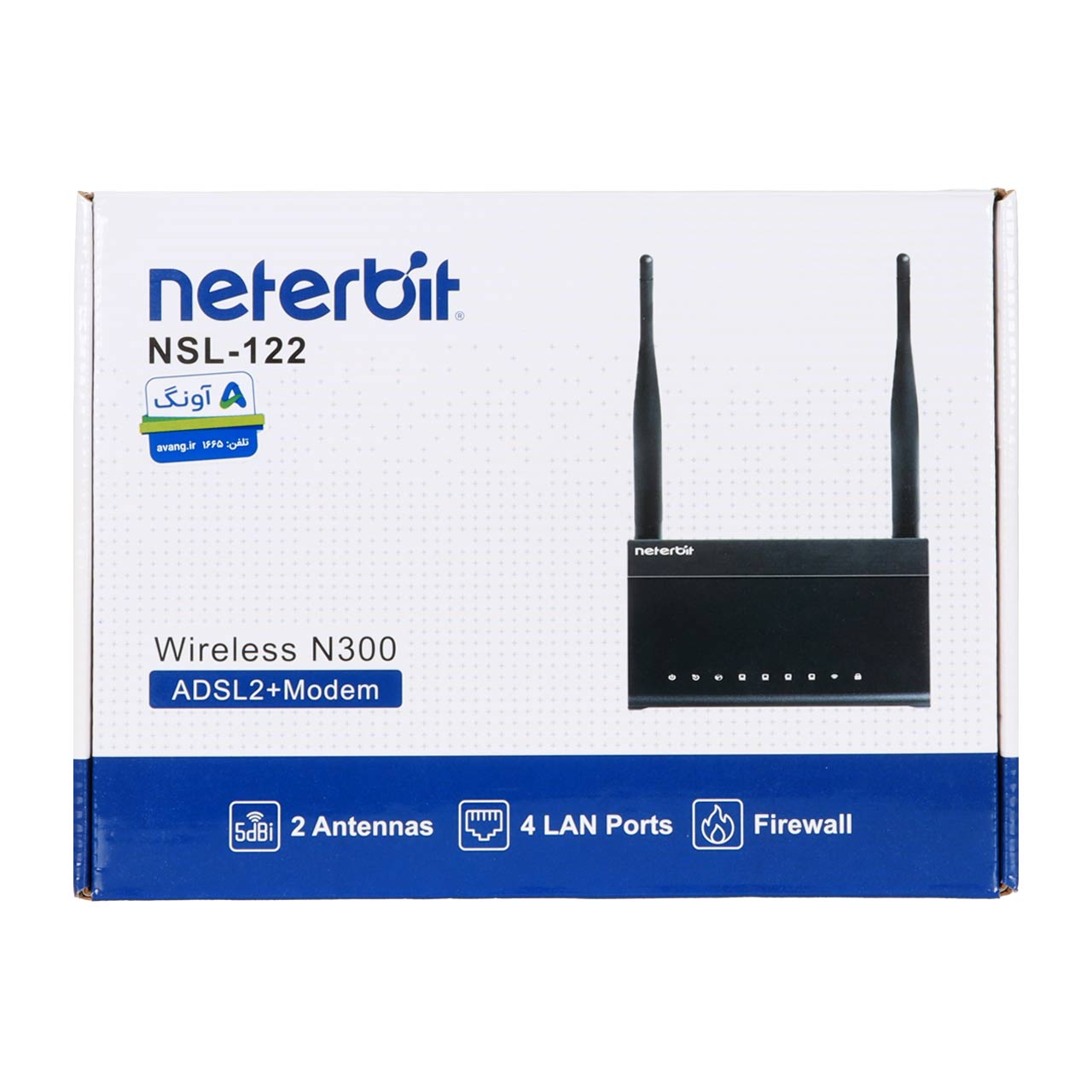 مودم Neterbit NSL-122 Wireless N300 ADSL2 + Modem مشکی