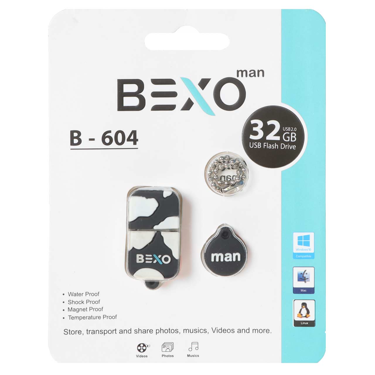 فلش BEXO B-604 USB2.0 Flash Memory-32GB (گارانتی داده پردازی آواتک) مشکی