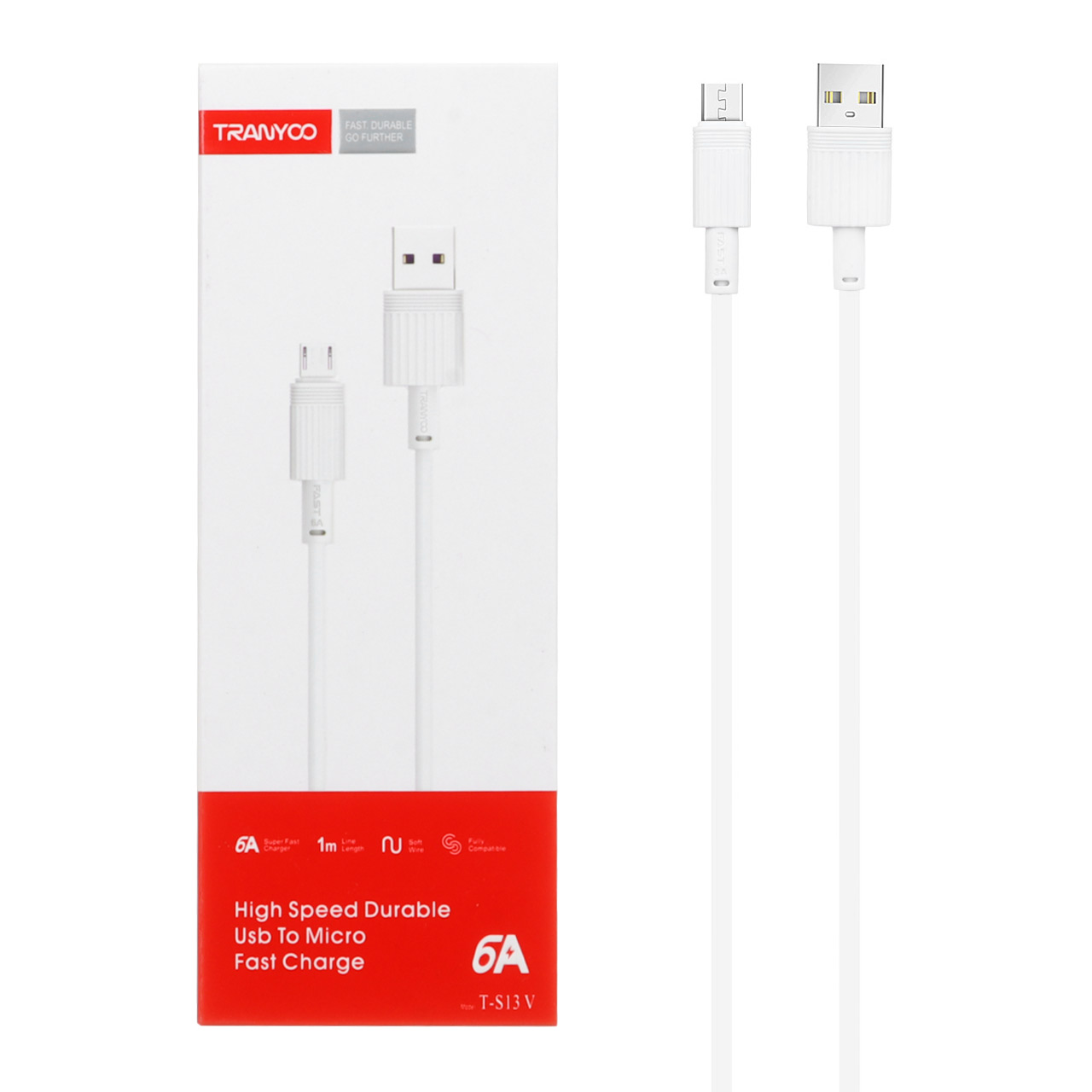 کابل شارژ فست TRANYOO Type-C مدل T-S13C - سفید