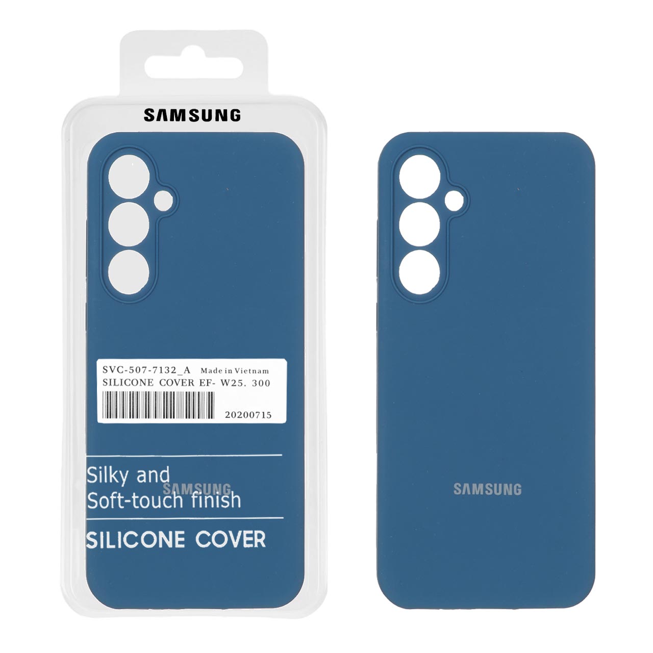قاب سیلیکونی پاک کنی اورجینال درجه یک Samsung Galaxy A24 - آبی تیره (پک دار)
