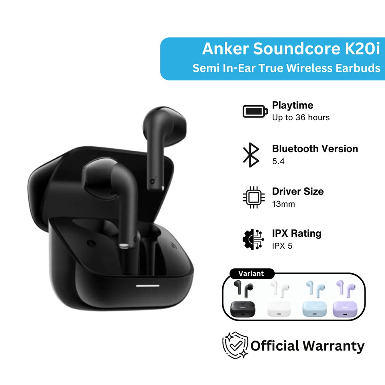 ایربادز بی سیم ANKER مدل K20i A3994H21 -مشکی (گارانتی 18 ماهه شرکتی)