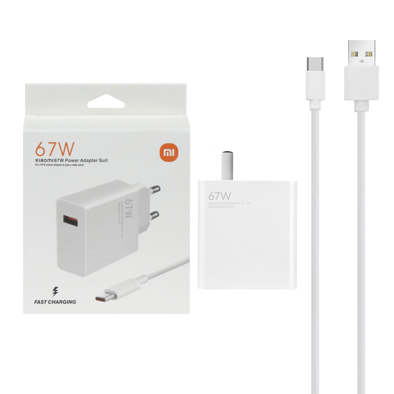 شارژر دیواری 67W فست تک پورت Xiaomi مدل MDY-12-ES به همراه کابل شارژ Type-C - درجه یک