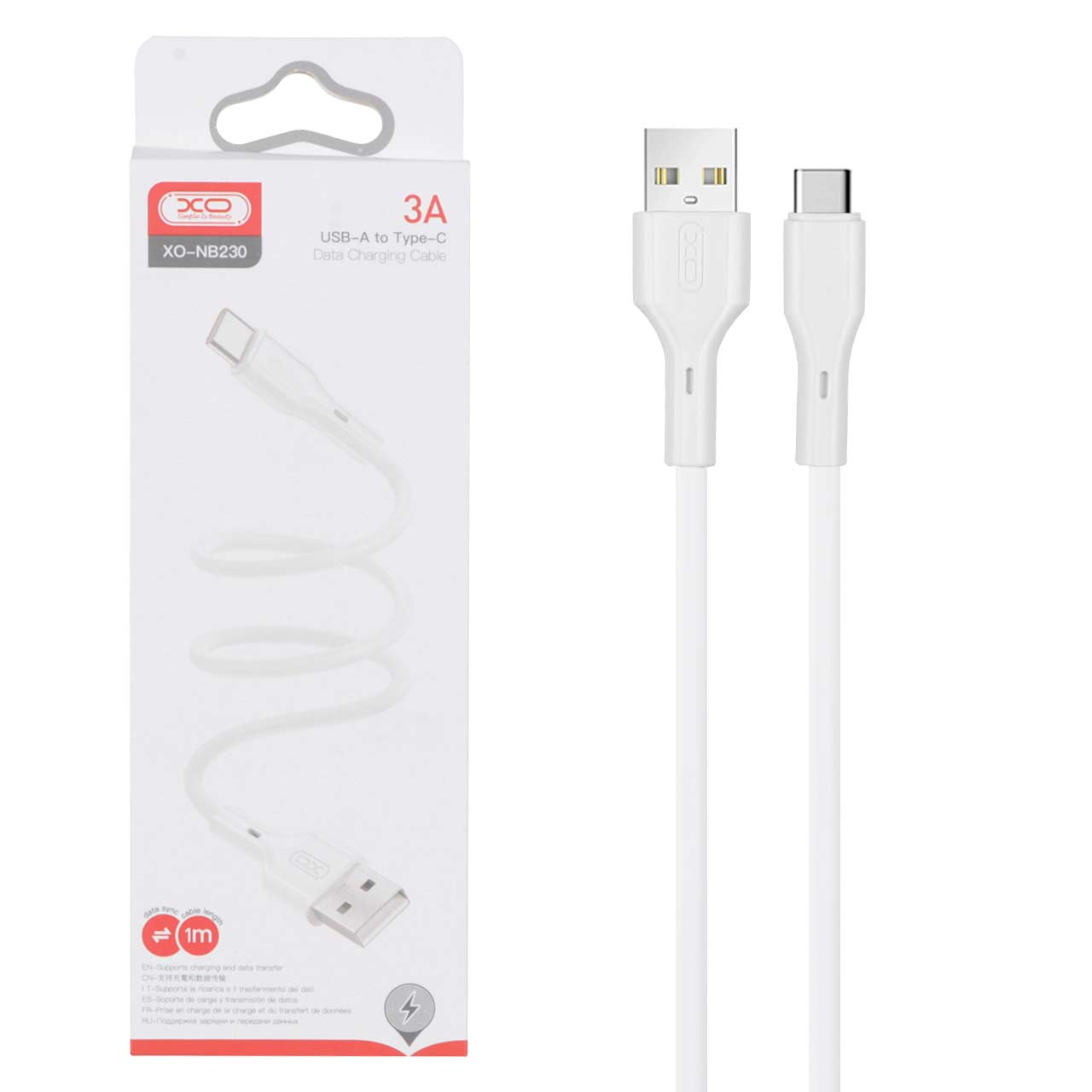 کابل شارژ فست XO Type-C مدل XO-NB230 - سفید
