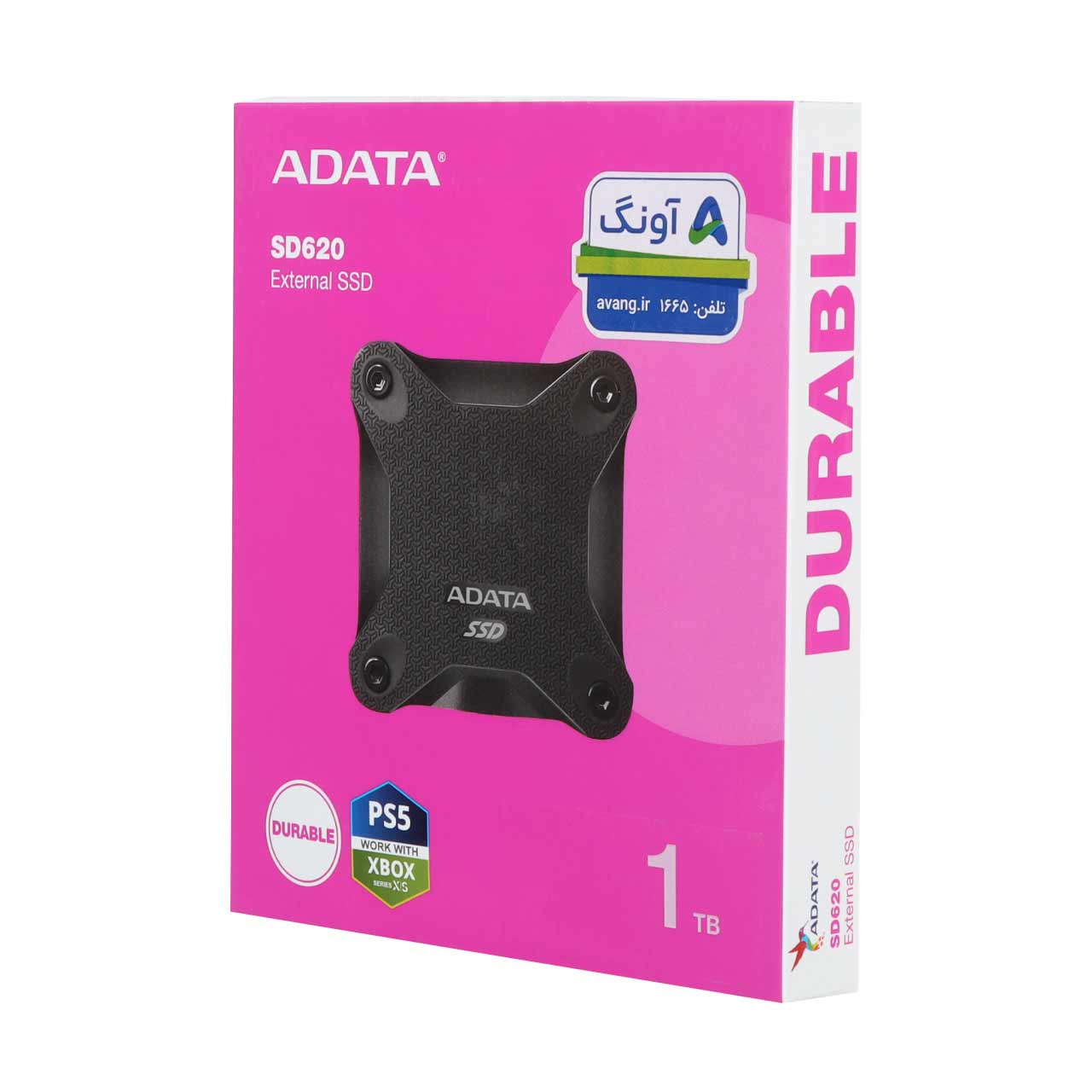 هارد اکسترنال ADATA SSD مدل Durable SD620 ظرفیت 1TB - مشکی (گارانتی شرکت آونگ)