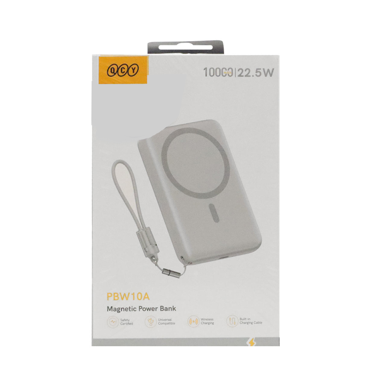 پاوربانک فست شارژ QCY 10000mAh مدل PBW10A 22.5W - نقره ای (گارانتی 18 ماهه شرکتی)