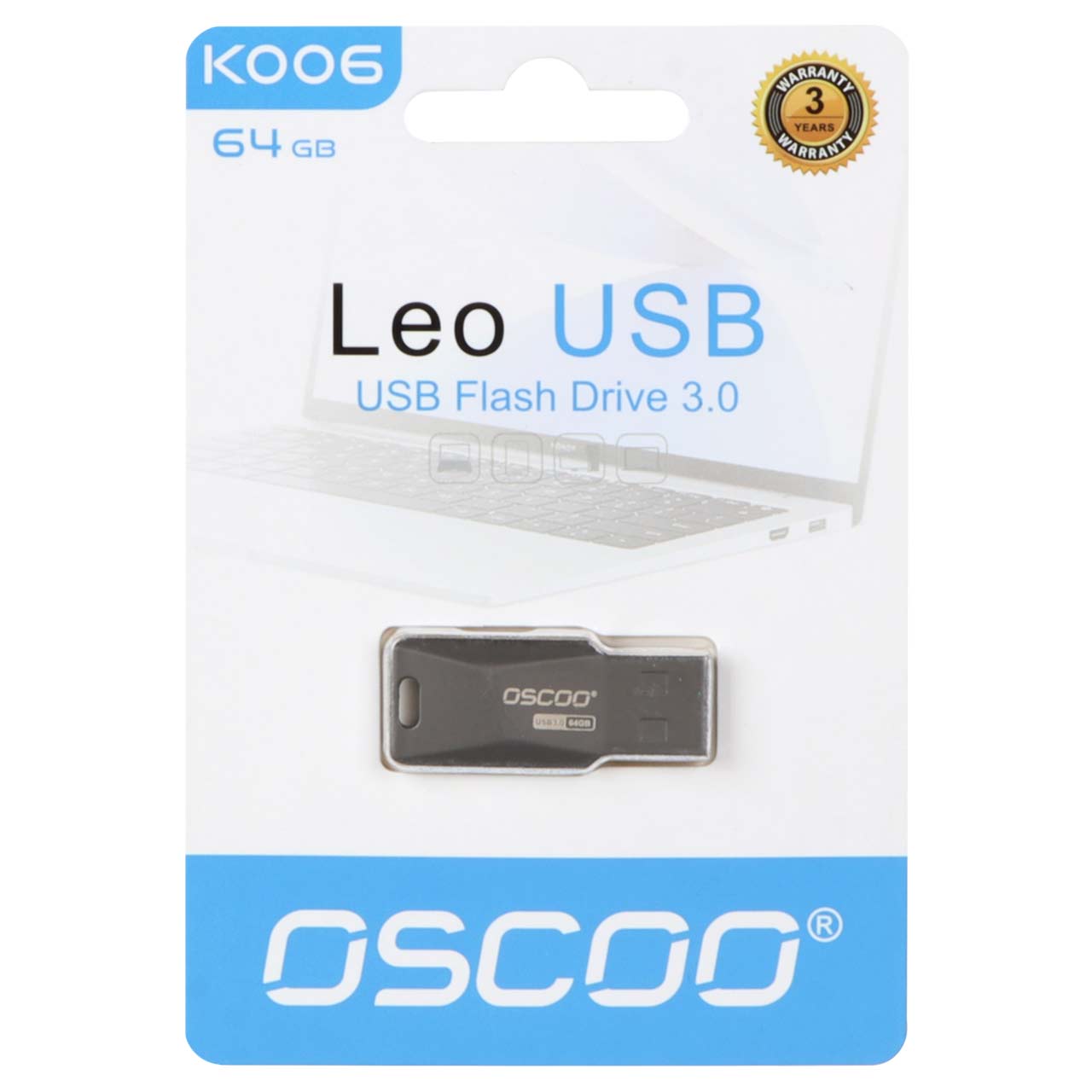 فلش مموری 64 گیگابایت اوسکو مدل Oscoo Leo K006 USB 3.0 با گارانتی 24 ماهه شرکتی