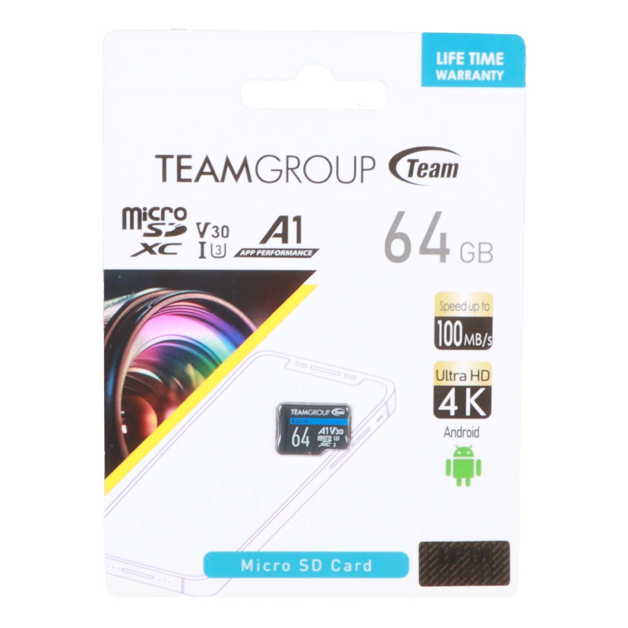 رم TeamGroup microSDXC Class 10 U3 (100MB/S) - 64GB ( گارانتی IPM)