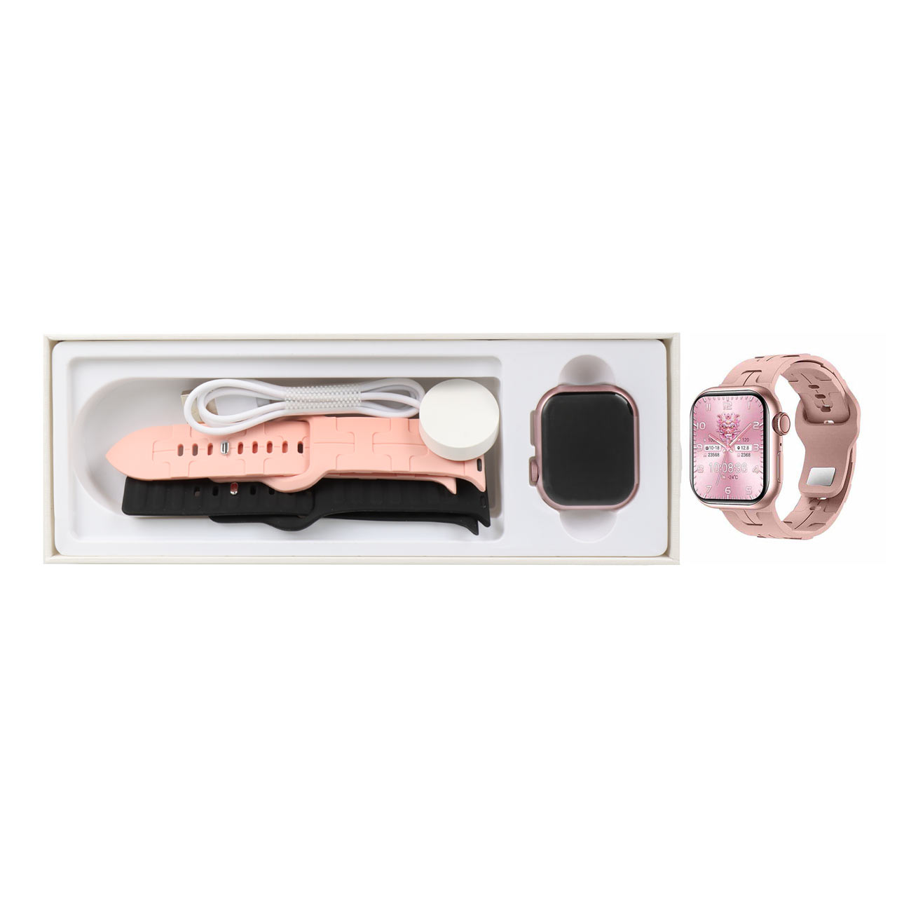 ساعت هوشمند HK مدل Titanium Case HK9 Mini - رزگلد - GRM