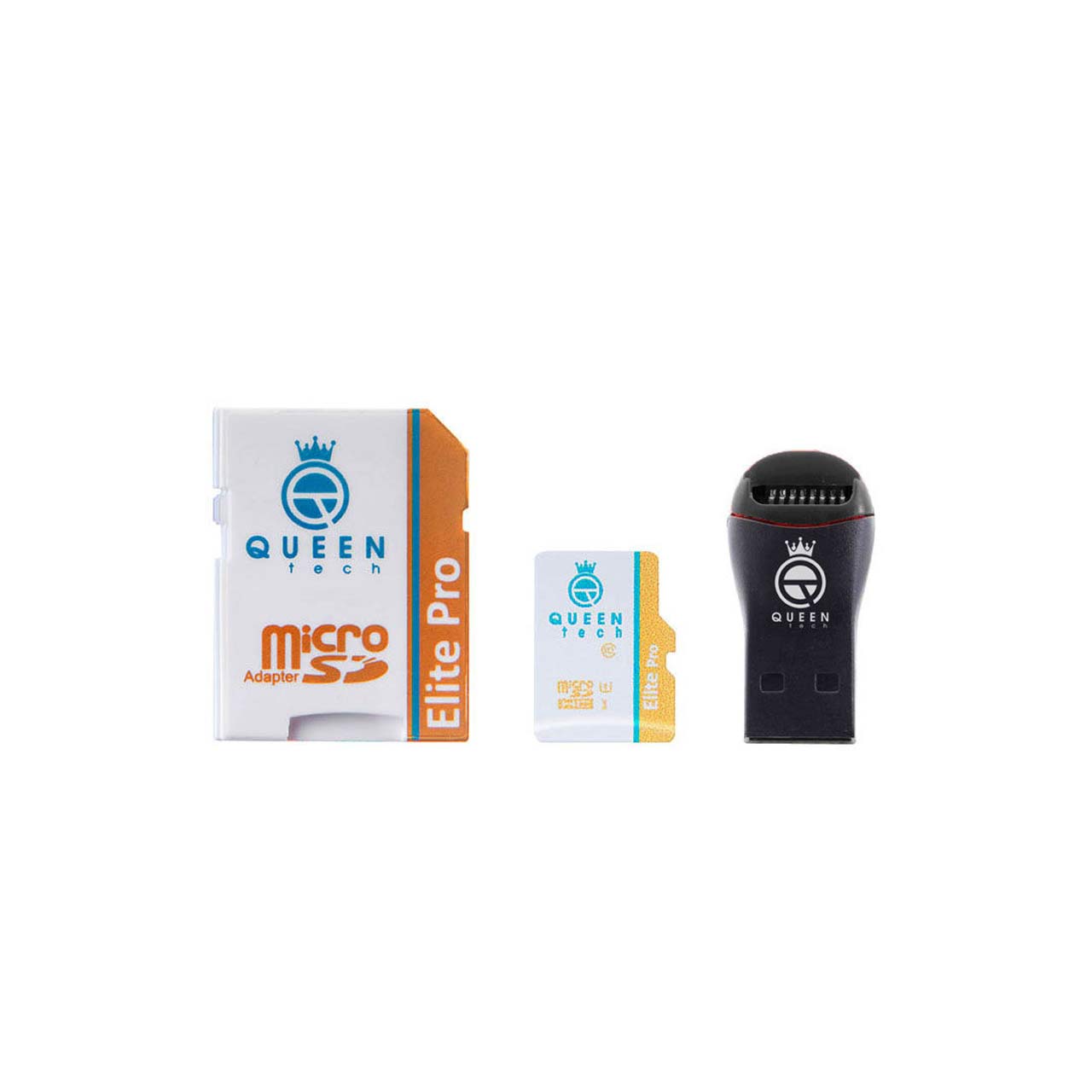 Queen tech microSDHC & adapter & رم ریدر U3 Class 10 566X plus -85MB/s - 32GB