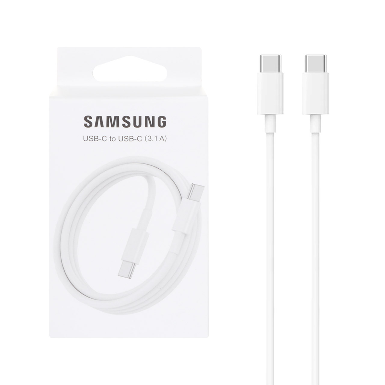 کابل شارژ Samsung Type-C to Type-C 3.1A - سفید (پک دار) - SMO