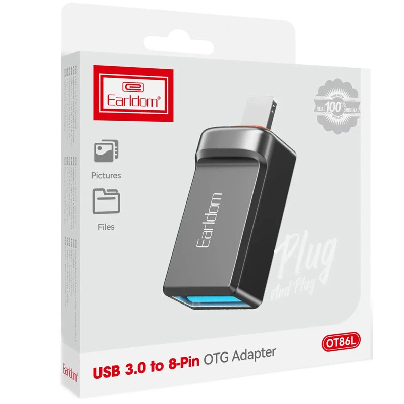 تبدیل EARLDOM USB3.0 TO Lightning OTG مدل OT86L - مشکی
