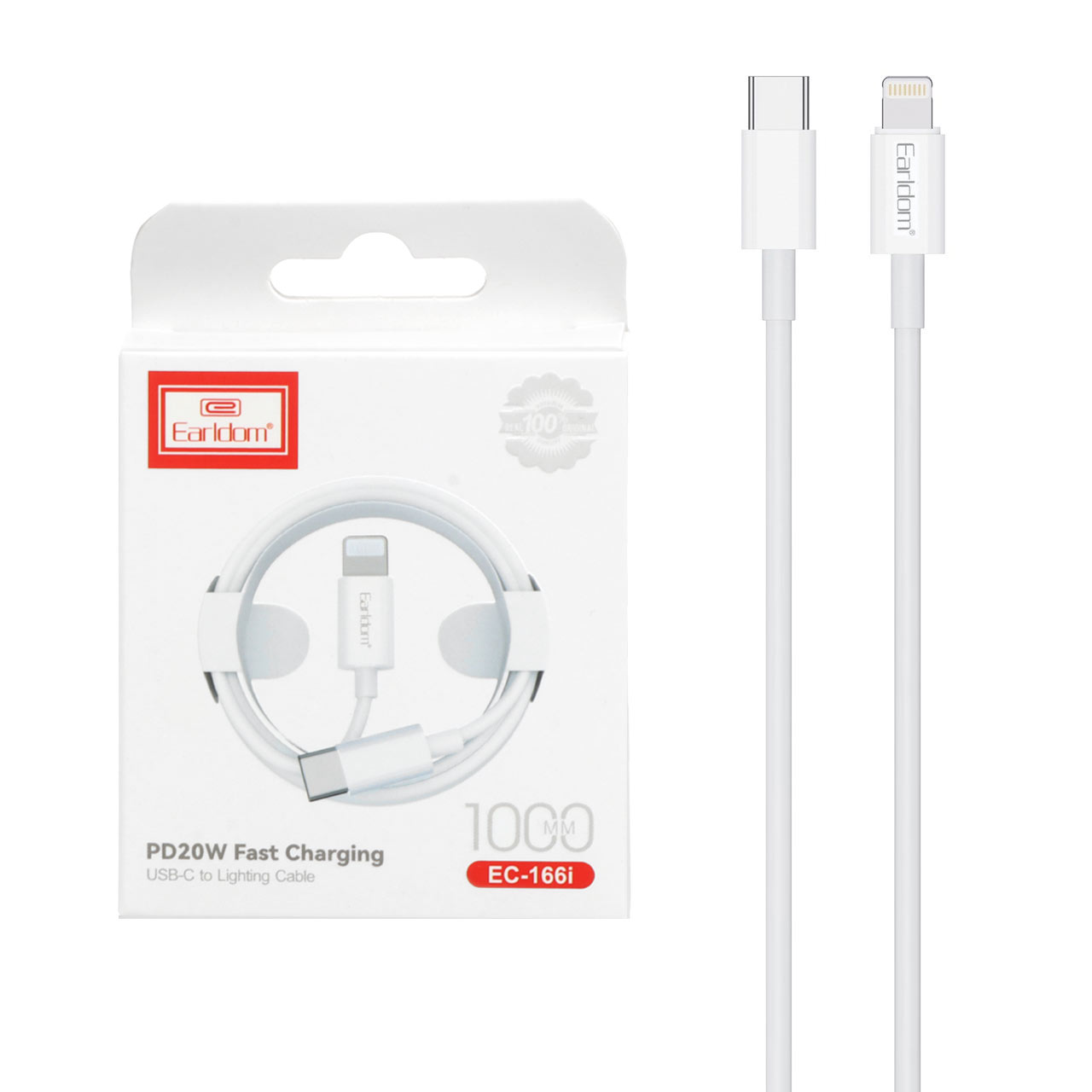 کابل شارژ فست Earldom Type-C to Lightning مدل EC-166i