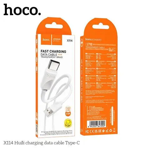 کابل شارژ فست hoco Type-C مدل X-114 سفید