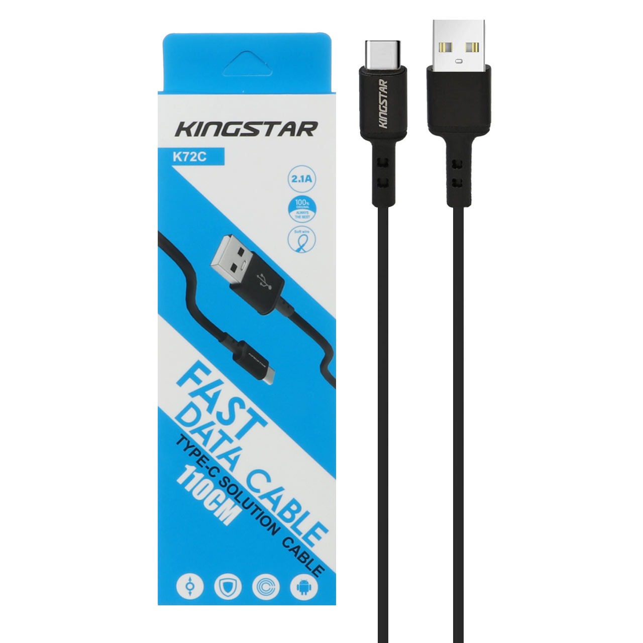 کابل شارژ فست KingStar Type-C مدل K72C-مشکی
