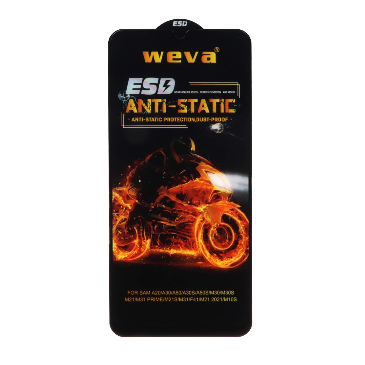 محافظ صفحه نمایش شیشه ای Full Cover ESD Anti Static - Weva مدل Samsung A20 / A30 / A30S / A50 / A50S