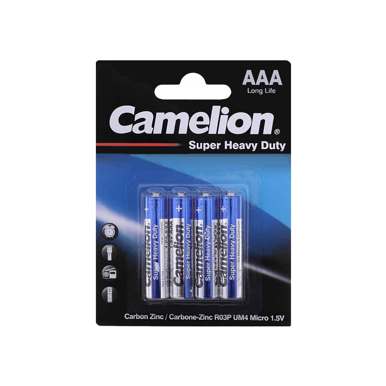 باتری نیم قلمی Camelion-AAA مدل Super Heavy Duty  بسته 4 عددی