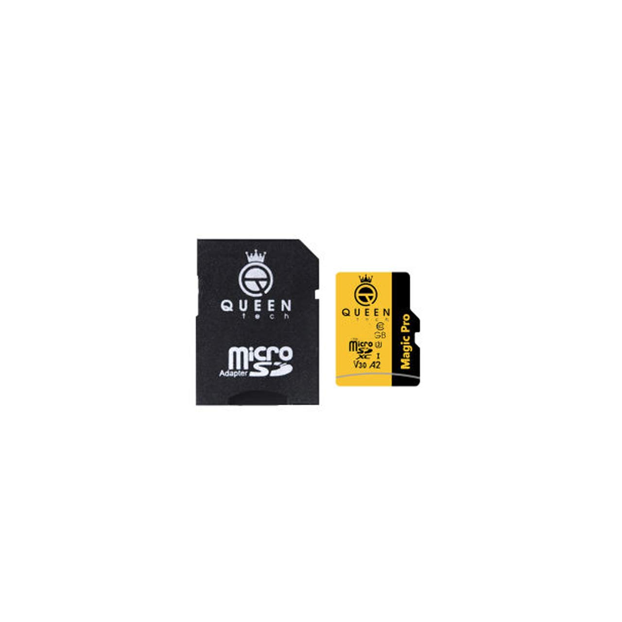 Queen tech microSDXC & adapter U3 Class 10 633X -95MB/s - 128GB مشکی طلایی