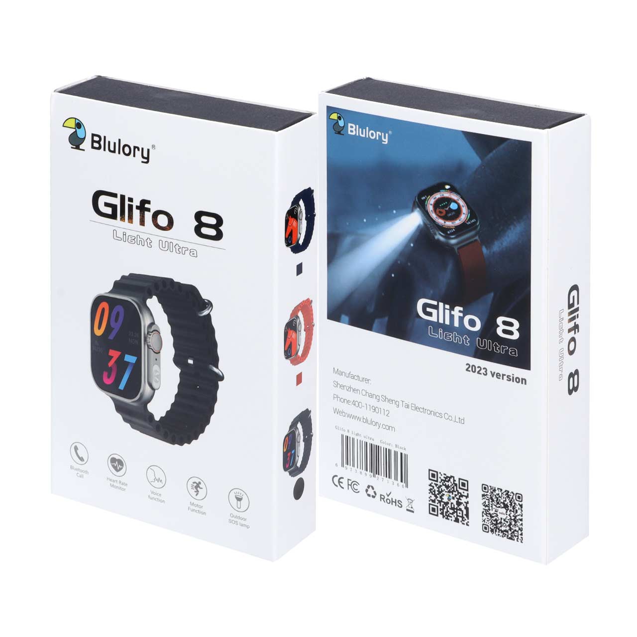 ساعت هوشمند Blulory مدل Glifo 8 - مشکی (گارانتی شش ماهه کاوان)