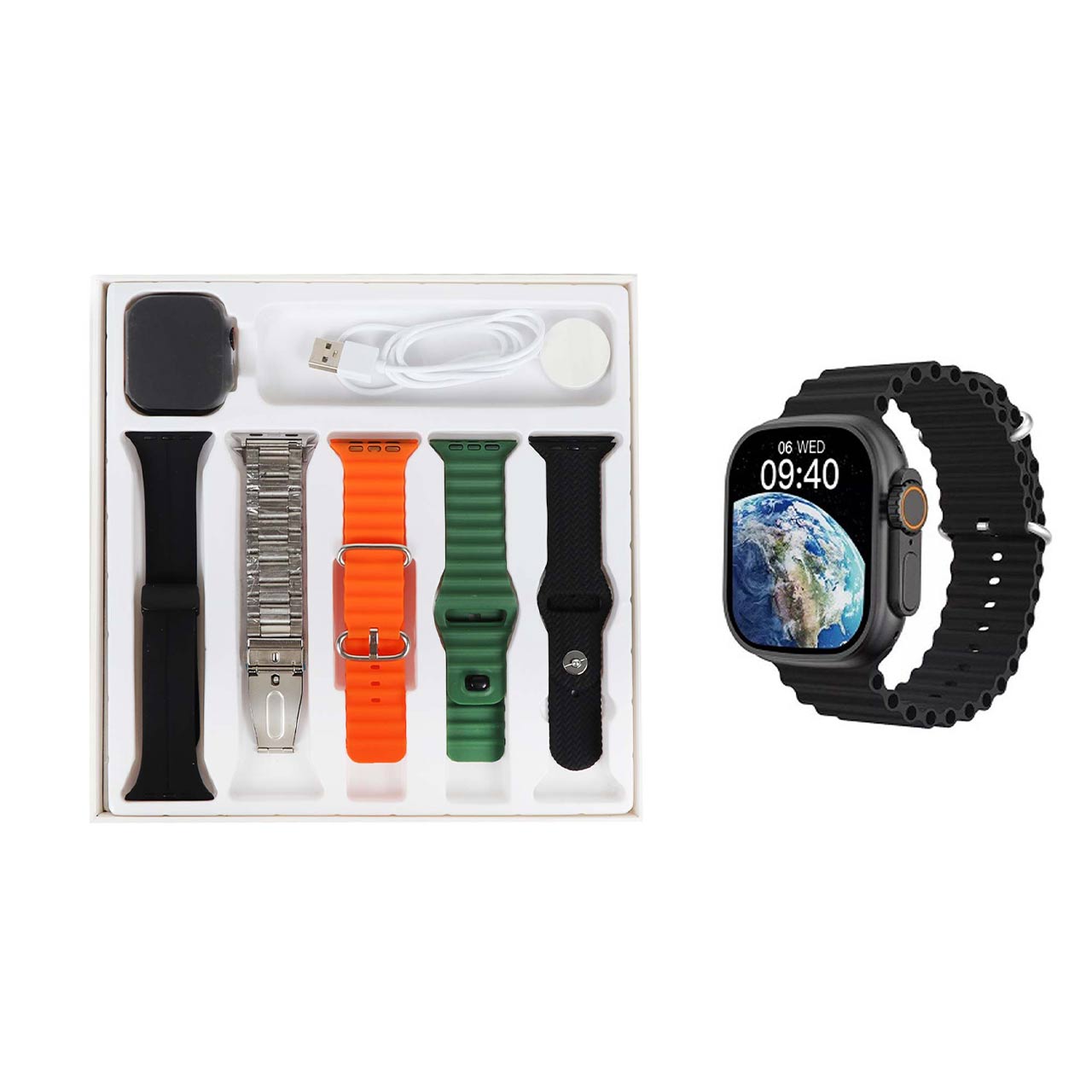 پک ساعت هوشمند FereFit مدل WS39 ULTRA MAX - مشکی - MMS (گارانتی شش ماهه )