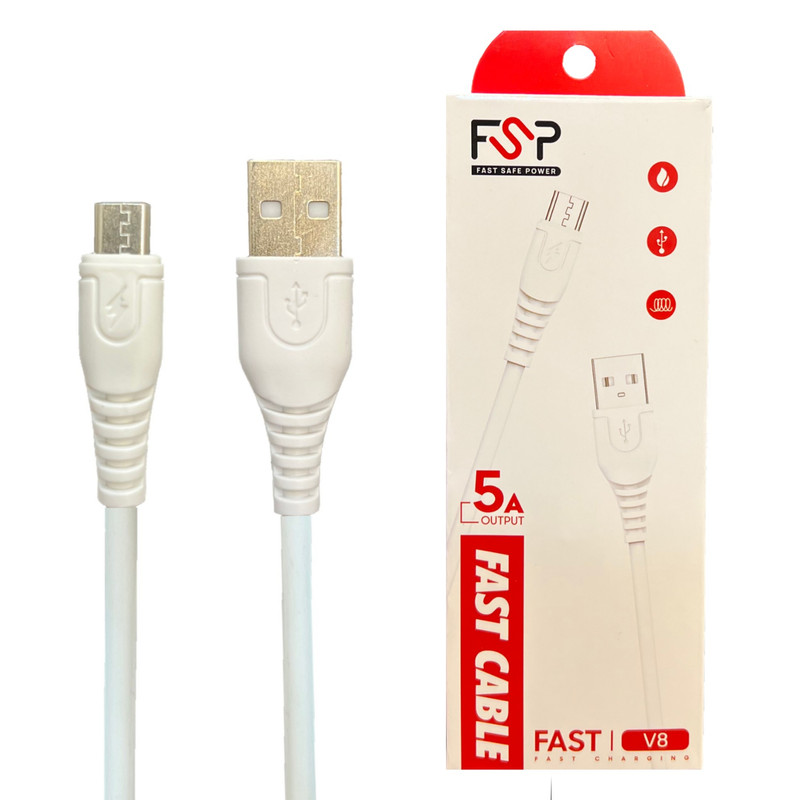 کابل تبدیل USB به microUSB اف اس پی مدل FSP V8 طول 1 متر