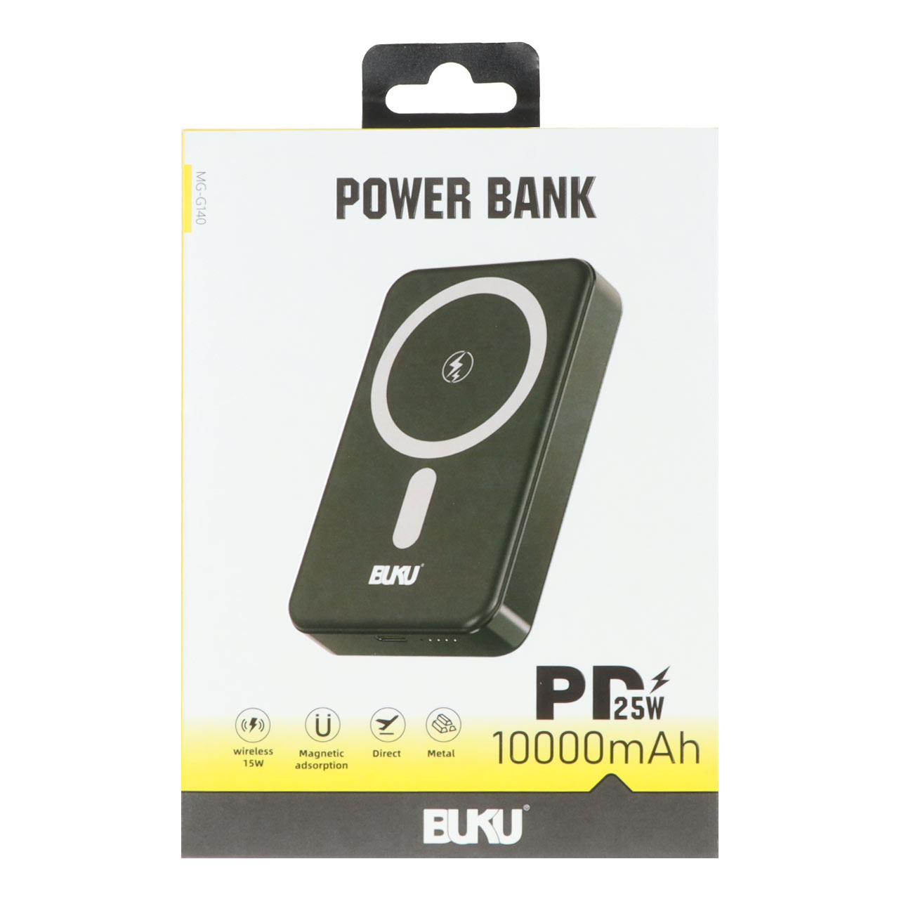 پاوربانک (PD و فست شارژ) BUKU 10000mAh مدل MG - G140 25W-مشکی