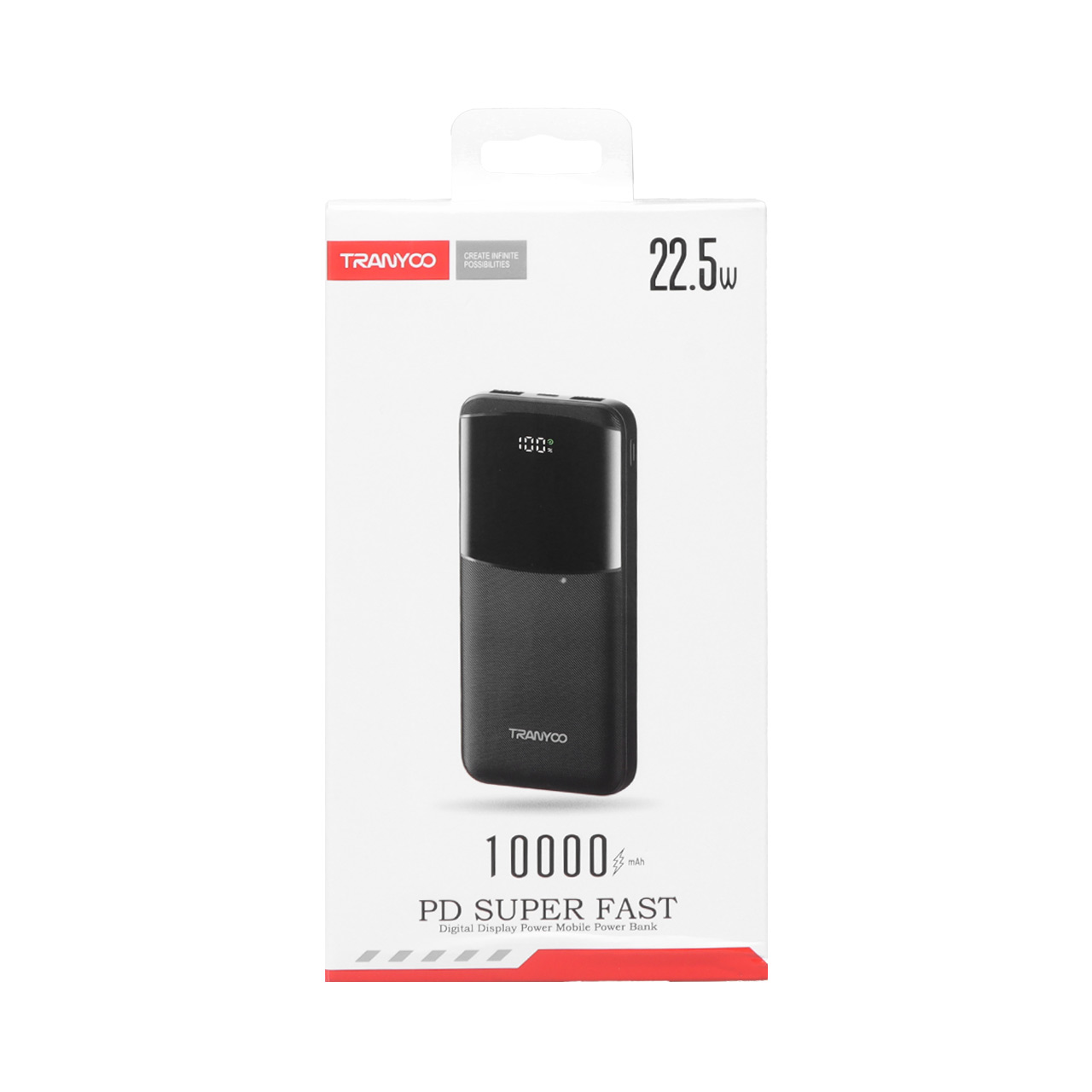 پاوربانک (PD و فست شارژ) Tranyoo 22.5W 10000mAh مدل T-K06 - مشکی