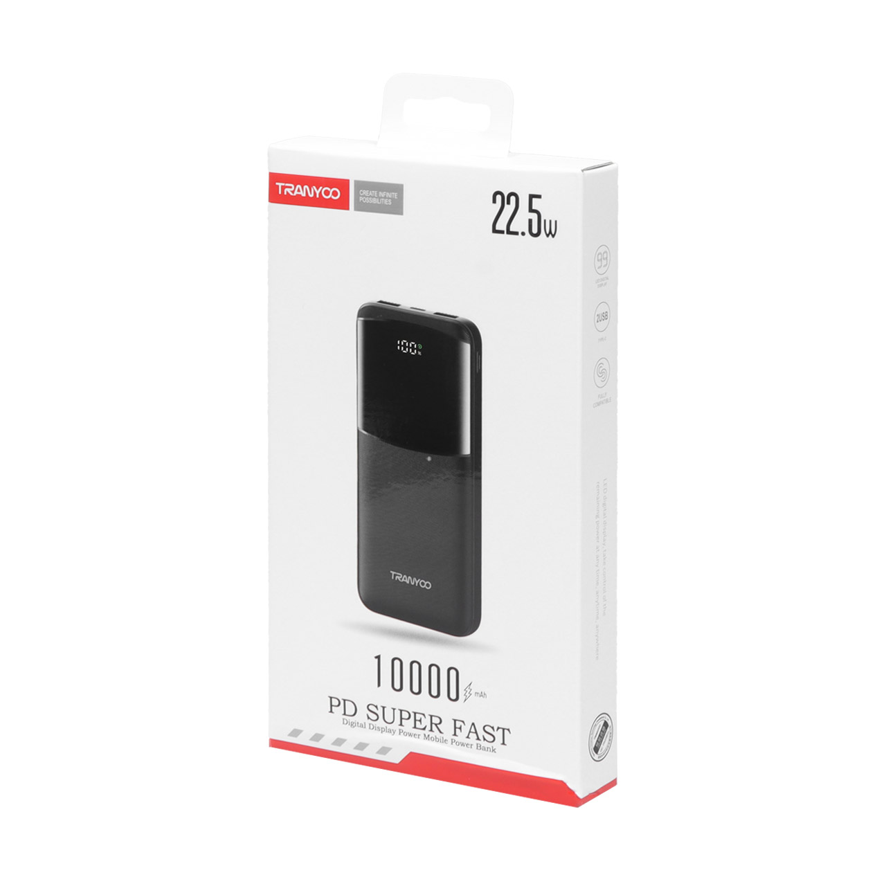 پاوربانک (PD و فست شارژ) Tranyoo 22.5W 10000mAh مدل T-K06 - مشکی