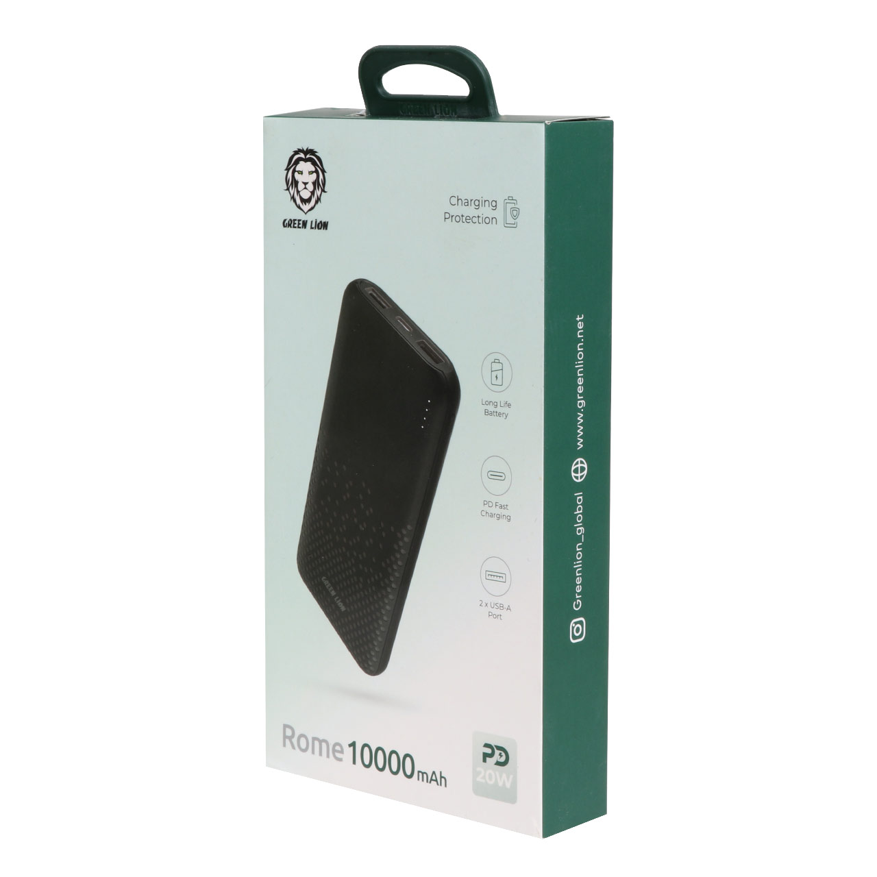 پاوربانک (PD و فست شارژ) Green Lion 20W 10000mAh مدل GNRME10KPD2BK - مشکی (گارانتی 18 ماهه شرکتی)